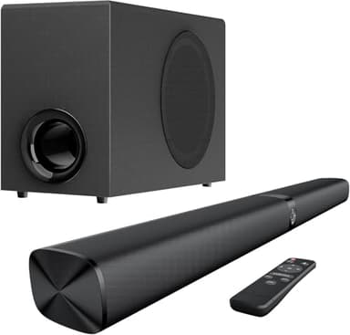 GarageRock Barra de Sonido con Subwoofer para TV, 110W Home Theater con Deep Bass&Aumento de Volumen &3 Ecualización Modos, Bluetooth 5.3/ARC/Opt/AUX, Surround System Soundbar para TV/PC/Proyectores