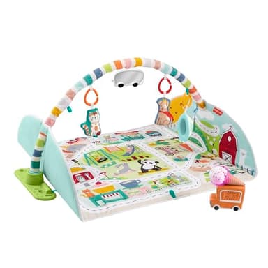 Fisher-Price Mantita Activity City Gym to Jumbo, gimnasio para niños pequeños y bebés con música, luces, vehículos de juguete y una mantita de juego extragrande (GRV42)