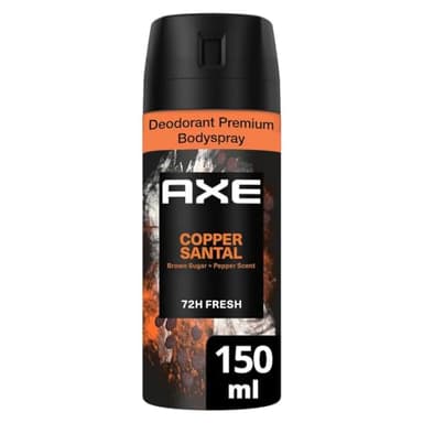 Axe Desodorante Aerosol 72h Copper Santal para Hombre Fragancia Azúcar Moreno y Pimienta 150ml