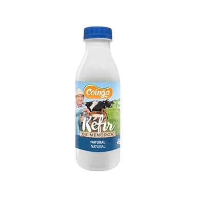 PACK DE 6 KEFIR NATURAL DE LECHE DE VACA DE MENORCA - 100% Natural - Alimento probiótico - 6 Botella de 1 L. (Natural)