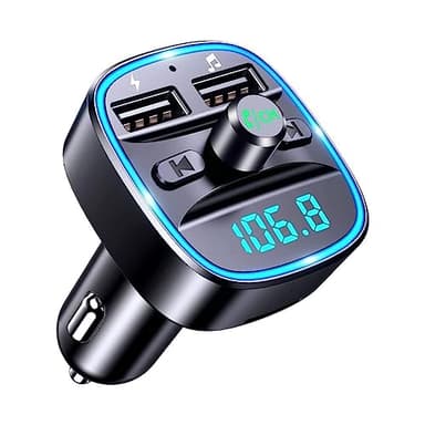 Transmisor FM Bluetooth para coche, adaptador de cargador de coche dual USB, receptor de radio inalámbrico, llamadas, pantalla LED, música libre