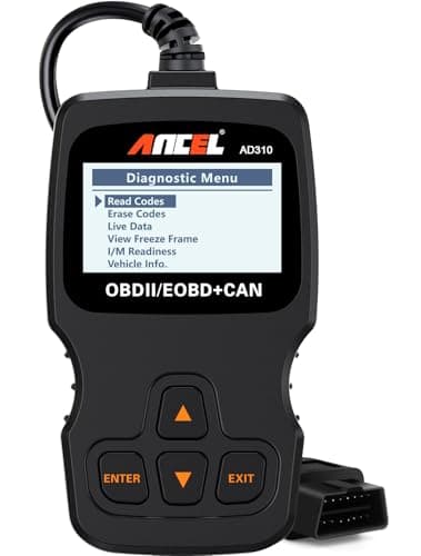 ANCEL AD310 Máquina de Diagnosis OBD2, Diagnostico Coche Multimarca apoya español, Escáner, Lector de Código para Automóvil, Sensor de O2, Sistema EVAP, Prueba de Smog, Herramienta de Escaneo
