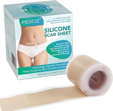 Silicone Scar Sheets, Parches Cicatrizantes, Hojas de Silicona para Cicatrices Tiritas Cicatrizantes, Parches Silicona Cicatrices para Cicatrices Causadas Por Cesárea (Verde, 1.6'' X 60'')