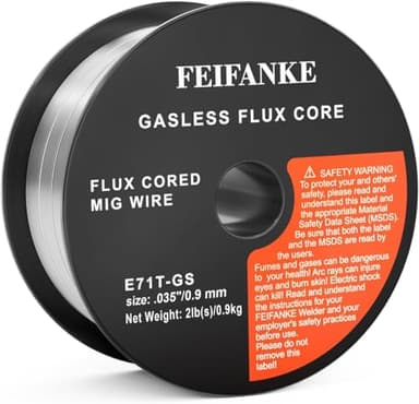 FEIFANKE Alambre de Soldadura 0,9 mm 1KG Hilo Flux E71T-GS Hilo Soldar Sin Gas Para Máquina de Soldar, Rollo de Alambre D100 1 Pieza