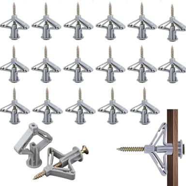 jatimdotina Piezas Fijaciones para Placas de Yeso, Tacos Para Pladur Forma de Mariposa, Tacos Pladur Tornillos Con 20 Tornillos, Anclaje de Expansión para Placas Yeso, Paneles Huecos