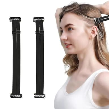 NJCXOLA 2Pcs Bandas de Elevación Facial con Clip para el Pelo, Banda de Cinta de Elevación Facial, Cinturón de Elevación Facial Elástico Ajustable