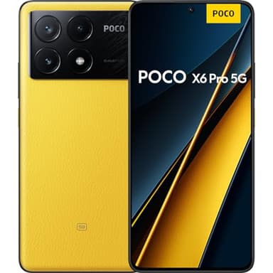 XIAOMI Poco X6 Pro - Smartphone de 12+512GB, Pantalla AMOLED de 6.67” 120Hz 1.5K, MediaTek Dimensity 8300-Ultra, Triple cámara de hasta 64MP, 5000mAh, Amarillo (Versión ES)