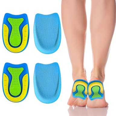 ZYKORT 2 Pares de Plantillas para Talón Talla L - Almohadillas de Gel de Silicona para Zapatos de Hombre - Tendón de Aquiles, Talonita, Fasciitis