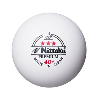 NITTAKU Premium - Pelotas de ping pong, 3 estrellas, 40+ ITTF, 6 unidades, color blanco