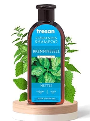 Tresan Champú para fortalecer la ortiga para el cabello aceitoso | hidratación diaria, desintoxicación, champú antipérdida de cabello, caspa y encrespamiento, sin parabenos y sin gluten, 300 ml
