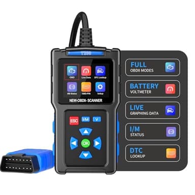 Journeyside OBD2 Diagnosis Coche,T200 OBD2 Diagnostico OBDII Scanner Multimarca, Herramienta de Diagnóstico del Sistema del Motor, Compatible con vehículos de Gasolina Que utilizan el protocolo OBD2