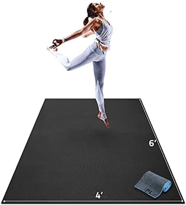 Gorilla Mats Tapete de yoga grande – 6' x 4' x 8 mm extra grueso y ancho, tapete de ejercicio antideslizante para suelo de gimnasio en casa – Tapete de entrenamiento ultra cómodo para fitness descalzo