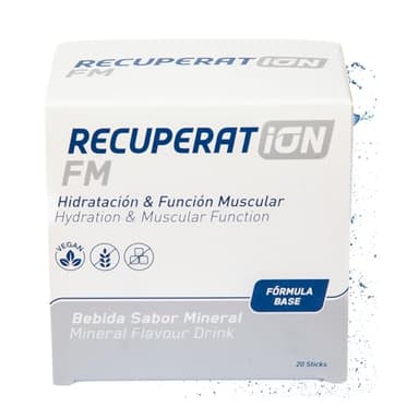 Bebida Hipotónica Sin Azúcar con Electrolitos + Sales Minerales y Magnesio para Remineralización Muscular Profunda Sabor Mineral Sin Gluten Ni Lactosa Pack 20 Sobres Apto Veganos | RECUPERATIO