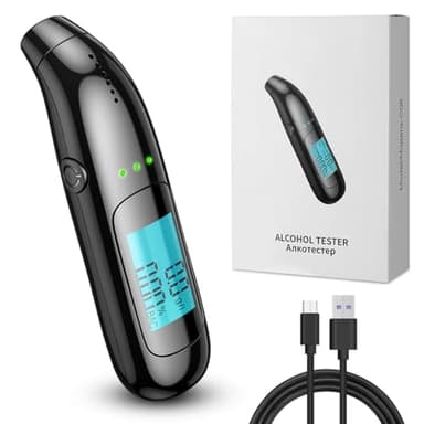 Alcoholimetro Homologado dgt, Alcoholímetro Portátil Profesional Digital con Pantalla LCD, Alcolimetro con Recargable por USB, Sensor Semiconductor, Test Alcoholemia para Uso Doméstico y en Fiestas