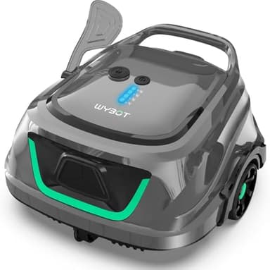 WYBOT A1 Robot Limpiafondos Piscina, Sistema Doble Turbo, Ahorra Tiempo en Hogares, 120 Min Potencia Instantánea,Limpieza Profunda 100㎡,Verde Gris Claro
