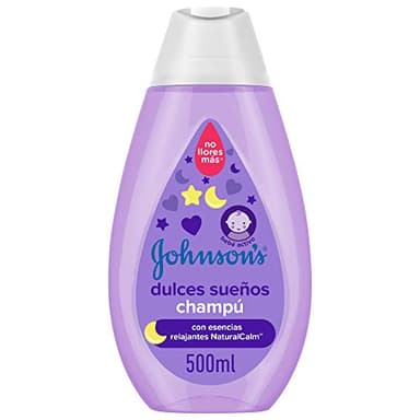 Johnson's Baby Champú Dulces Sueños con esencias relajantes NaturalCalm (500 ml), champú para niños y bebés activos, champú sin sulfatos ni parabenos hipoalergénico