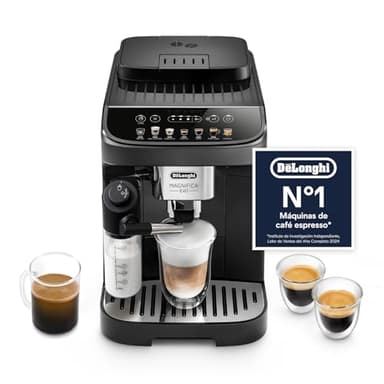 De'Longhi Magnifica Evo Cafetera Superatomática para Café y Cappuccino, ECAM292.81.B, Sistema LatteCrema, 7 Recetas, Negra