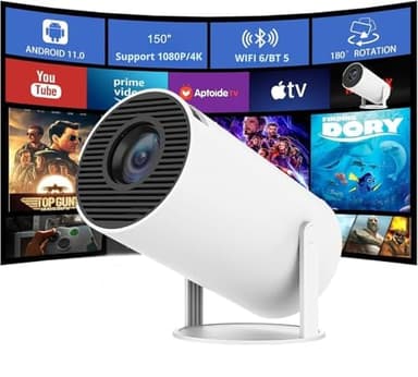 Proyector Portatil (2025) con WiFi 6 y BT 5.2, Mini Proyector 4K con Resoluciones Nativas 1080P, Projector con HD-MI, USB, PS5, Phone,【Auto Keystone】