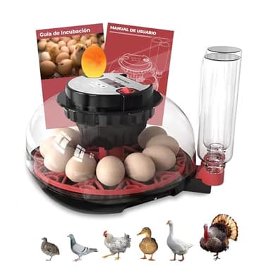 Arcanix Incubadora de Huevos de Gallina Automática 12 a 16 Huevos Incubadora Huevos Gallina con Volteo Automático Control de Temperatura y Humedad Termómetro Chocadeira Ovos Automática para Aves