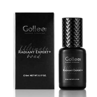 GOLLEE Pegamento Pestañas Postizas Pelo a Pelo (0,7 fl.oz/5 ml) / Secado Rápido 0.5 / Resistente al Agua / 5-6 Semanas / Salón Adhesivo Negro