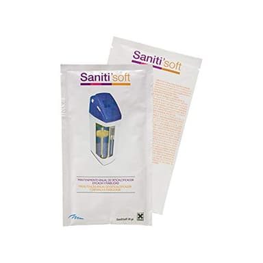 Saniti'Soft. Limpiador de Resinas para Descalcificadores de Agua. 5ud. Fácil de Aplicar. 1 Sobre para cada uso. Alarga la Vida de tu Equipo. Bbagua.