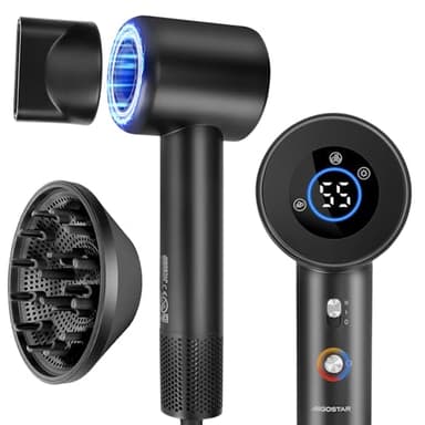 Aigostar Secador de Pelo Ionico, 5X Secado Rápido, 400 Millones de Iones Sin Daños por Calor, Compacto y Ligero Secador Viaje Potente 390g, 110.000 RPM 57dB Silencioso, Secador Profesional con Difusor