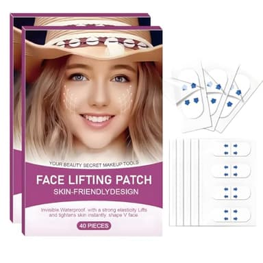 EIHI Cintas Levantacaras Invisibles - Pack de 80 Tiras para Levantamiento Facial Instantáneo | Efecto Lifting Sin Cirugía, Sujetación Firme y Discreta para Piel Flácida