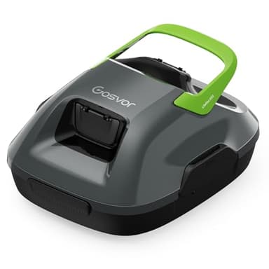 Gosvor Robot Limpiafondos Piscina Automático sin Cable, con Filtración de 180μm, con 90 Minutos de Autonomía, Tiene Autoaparcamiento, para Piscinas de 80m² Piscinas Desmontables o de Fondo Plano