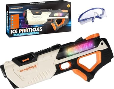 Pistola de Agua Eléctrica, Pistola de Agua Automática, Water Gun con Luces, Efectos de Sonido y Gafas, 8-10 m Alcance, Pistolas de Aguas Potente para Adultos para Playa Jardín Piscina