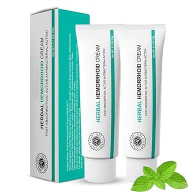 Crema de hemorroides a base de hierbas, crema para hemorroides para aliviar las molestias, para hombres y mujeres (2 unidades)