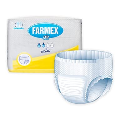 Farmex - Pañales para Adultos - Pantalones Bragas Absorbencia EXTRA - TNT Super Absorbente, Sin Látex, Transpirable e Hipoalergénico - Delicado en la Piel - Talla XL - 14 Piezas
