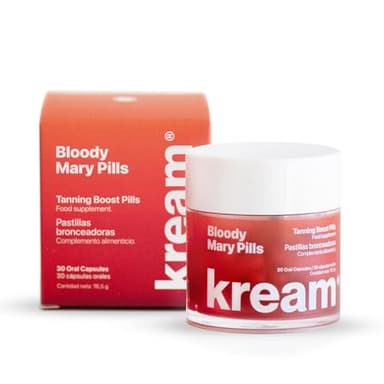 KREAM Pastillas Bronceadoras Aceleradoras del Bronceado con Betacarotenos Bloody Mary Pills (30 cápsulas orales)
