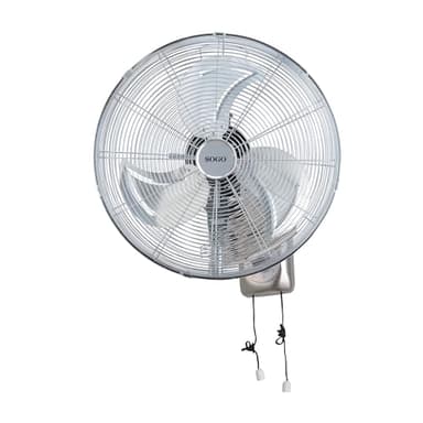 SOGO Ventilador Industrial Potente de Pared Ø45cm|18" con Función de Oscilación, Motor Potente e Inclinación ajustable, Aspas de metal aluminio, Control con cuerda (no mando), 150W…