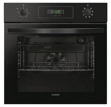 Candy Idea FIDCP N615 L, Horno Multifunción, 65L, 1 Bandeja y 1 Rejilla, Ventilador Radial, Limpieza Aquactiva, Convección + Ventilador, 8 Funciones, Mandos Push&Pull, Puerta Doble Cristal, Negro