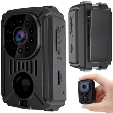 SECURITY TOYS Mini Cámara Espía Oculta, Videovigilancia sin Internet, Camara Vigilancia Sin WiFi con Visión Nocturna y Detección de Movimiento para Coche, 11 Horas de Batería, Spy CAM sin WiFi