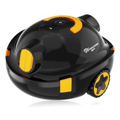 EVERCROSS BOT Y10 Robot Limpiafondos Piscina, Robot de Piscina Sin Cable, 90 Min de Limpieza del Suelo, Robots de Piscina para Piscinas de hasta 100㎡, Estacionamiento Automático, Filtro180μm (Negro)