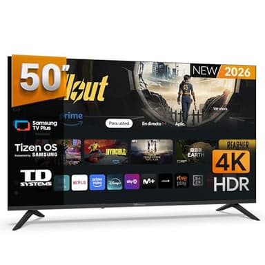 TD Systems - Smart TV 50 Pulgadas 4k Samsung TV Tizen OS 8.0. Triple Tuner (DVB-T2/C/S2). Televisores con Samsung Smart TV Gaming Hub. Televisión del 2026 - PRIME50C22TIZEN