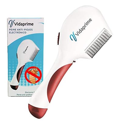 Vidaprime PEINE ELÉCTRICO Antipiojos y Liendres - Liendrera Eléctrica Peine Piojos EFICAZ- Cuidado Óptimo del Cabello - Lendrera Profesional, blanco, rojo