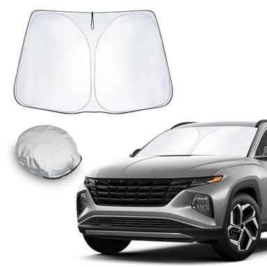 CDEFG Compatible con Hyundai Tucson NX4 TL 2015-2023 2024 Parasol Coche Delantero, Parasol Parabrisas Protector Plegable con Gran Pantalla Anti UV Fresco