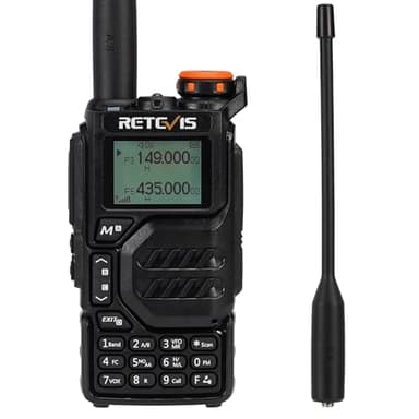 Retevis RA79 Walkie Talkie Profesional, Radio de Doble Banda con Sincronización de Canales, Recepción de Banda de Aire, Ham Radio, 1400 mAh para Caza, Viajes, Walkie Talkie Largo Alcance (1 Unidad)