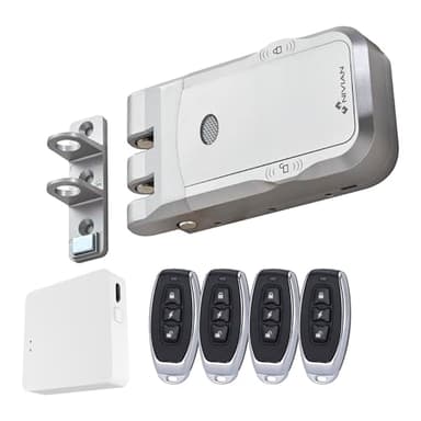 Nivian Cerrojo Invisible Inteligente NVS-SMARTBOLT – Cerradura Electrónica WiFi con App Móvil y Mandos a Distancia, Doble Motor Antivandálico, Apertura desde Interior y Exterior (Con App)