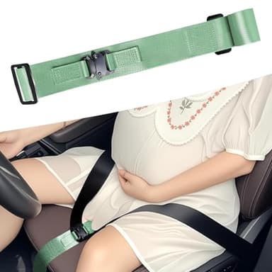 ThreeDokke Cinturon Embarazada Coche Homologado, Adaptador Cinturón Embarazada, Protege el Vientre para Mayor Comodidad y Seguridad de La Futura Madre (Verde)