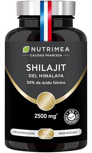 Shilajit – 2500 mg – 50% Ácido Fúlvico – Alta concentración – Resina de shilajit pura - Energía, cognición y rendimiento – 90 cápsulas veganas – Fabricado en Francia – Nutrimea