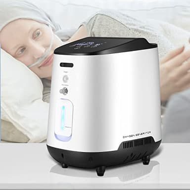 Yontwe Generador de oxígeno continuo de 1 a 7 l/min, concentrador de oxígeno ajustable para el hogar, 30% - 93% CA, 220 V, concentrador de oxígeno para el hogar