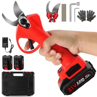 Tijeras De Podar Electricas 30MM 21V 600W Con 2 Baterías De Litio Recargables De 2000mAh, Carga De 2 Horas, Trabajo Hasta 4 Horas, Para Poda De Ramas De Árboles