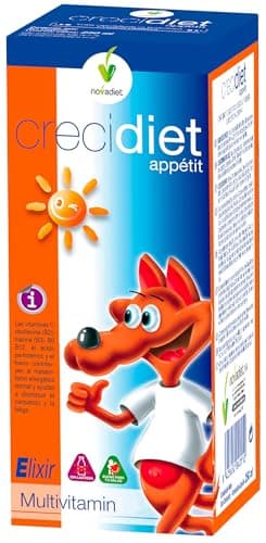 Novadiet - CRECIDIET APPÉTIT con Vitamina C, Tiamina (B1), Riboflavina (B2), Niacina (B3), B6, B12, Vitamina D, Calcio, Fósforo, Zinc - Apoyo del Crecimiento y Desarollo - Envase de 250 ml
