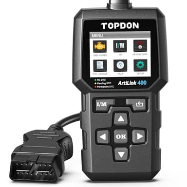 TOPDON AL400 OBD2 Diagnosis, Maquina Diagnosis Coche Multimarca 10 Funciones, comprobación de Las Luces del Motor, Pruebas de emisiones de Gases de Escape, comprobación del Sensor O2, EVAP