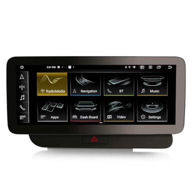 Erisin 8-Core 8GB+128GB 12,3 Pulgadas Android 13 Radio Coche Navegador GPS para Audi Q5 2009-2016 Configuración Alta Soporte Bluetooth 5.0 CarPlay Android Auto USB DSP WiFi Dab+ Canbus Pantalla IPS