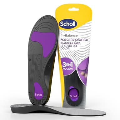 Scholl In-Balance Plantillas Ortopédicas para Hombre y Mujer - Plantillas Fascitis Plantar, Dolor de Talón y Metatarsalgia, Soporte del Arco, Pies Planos y Espolón Calcáneo, Talla S 37-39,5