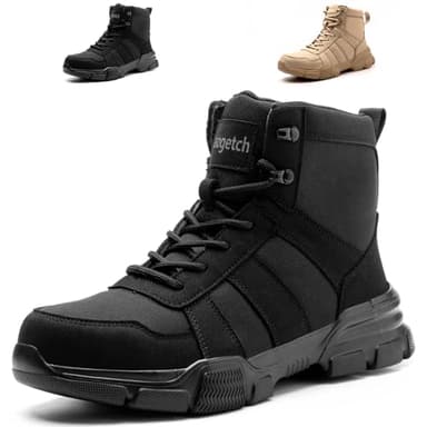 Nasogetch Botas de Seguridad para Hombre Mujer Ligeras Zapatos de Seguridad Botas de Trabajo con Punta de Acero Nero 39 EU 245